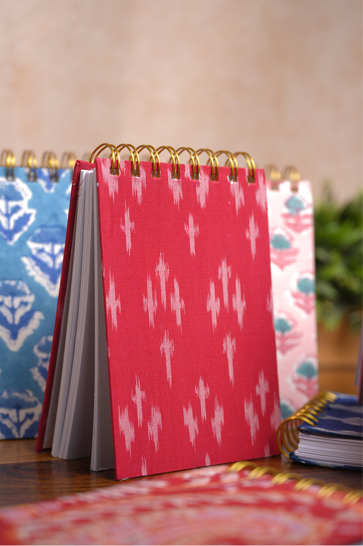 Coral Ikat A6 Spiral Notepad