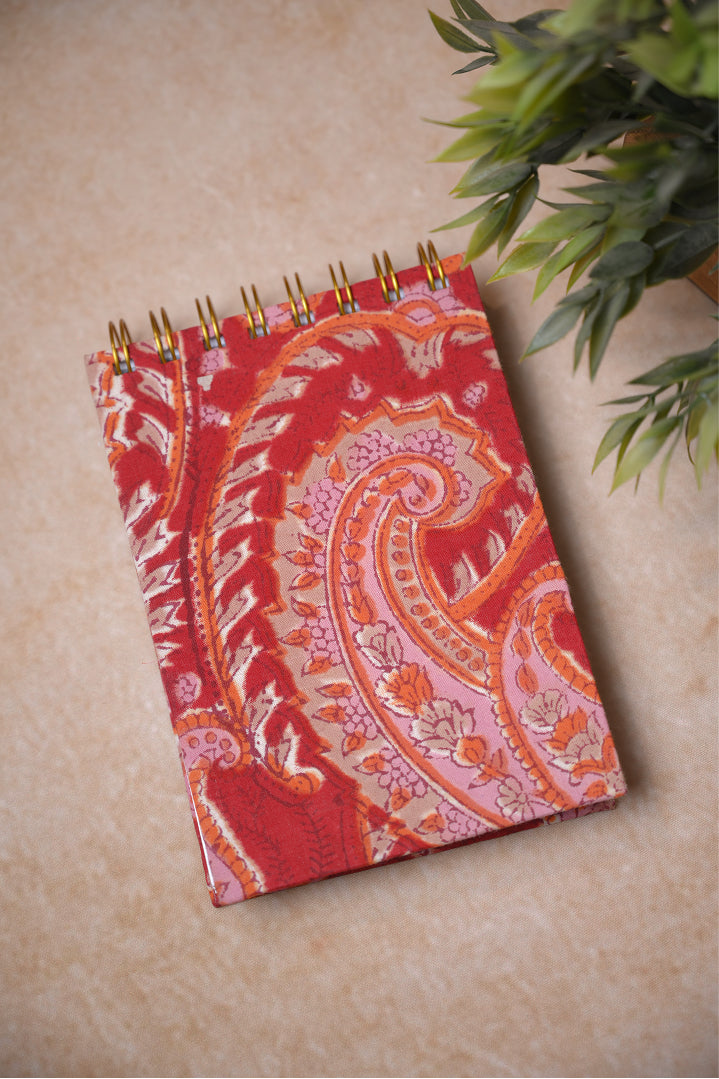 Ruby Paisley A6 Spiral Notepad