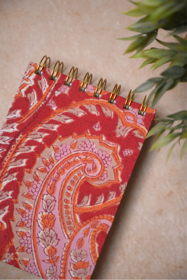 Ruby Paisley A6 Spiral Notepad