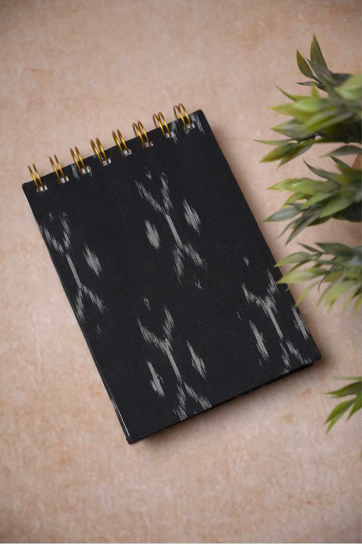Charcoal Ikat A6 Fabric Notepad
