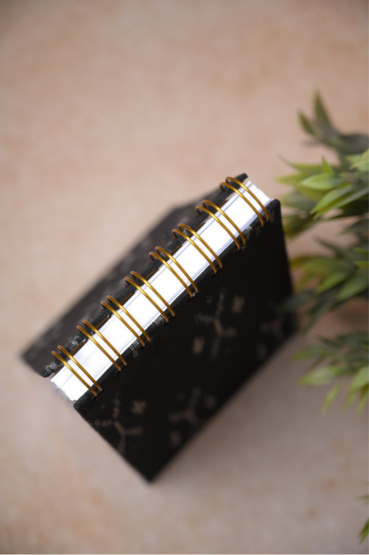 Charcoal Ikat A6 Fabric Notepad