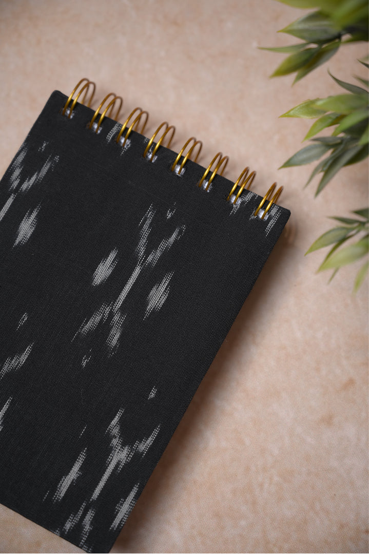 Charcoal Ikat A6 Fabric Notepad