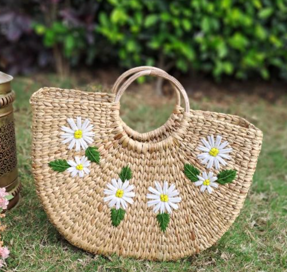 Kauna Grass Moon Bag with Embroidery