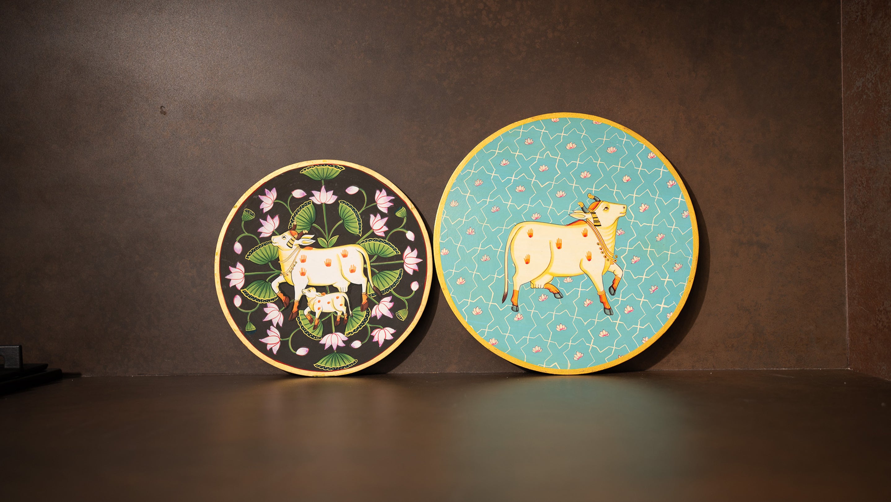 Blue Handpainted Picchwai Wall Plate