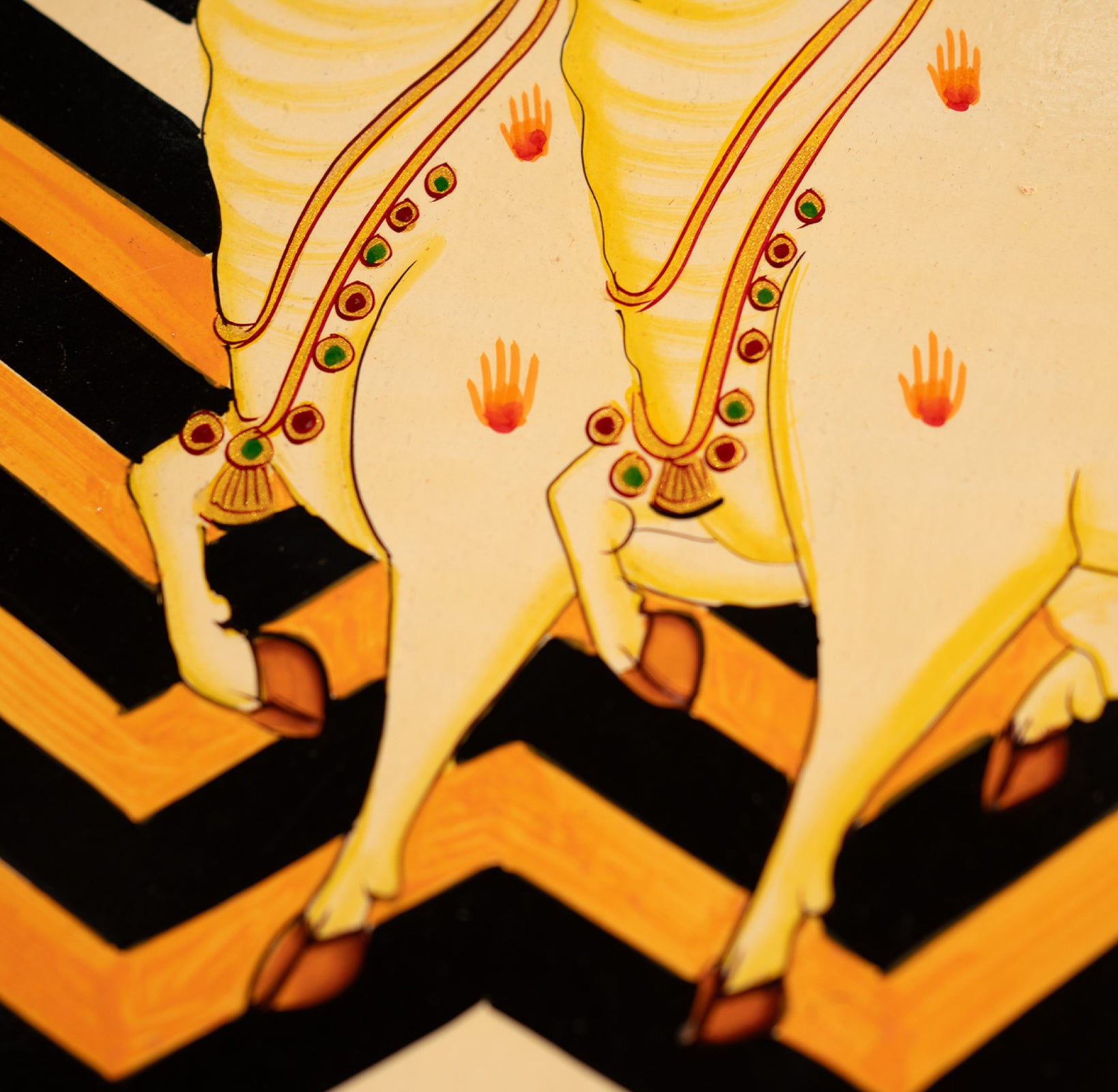 Black and Orange Handpainted Picchwai Wall Plate