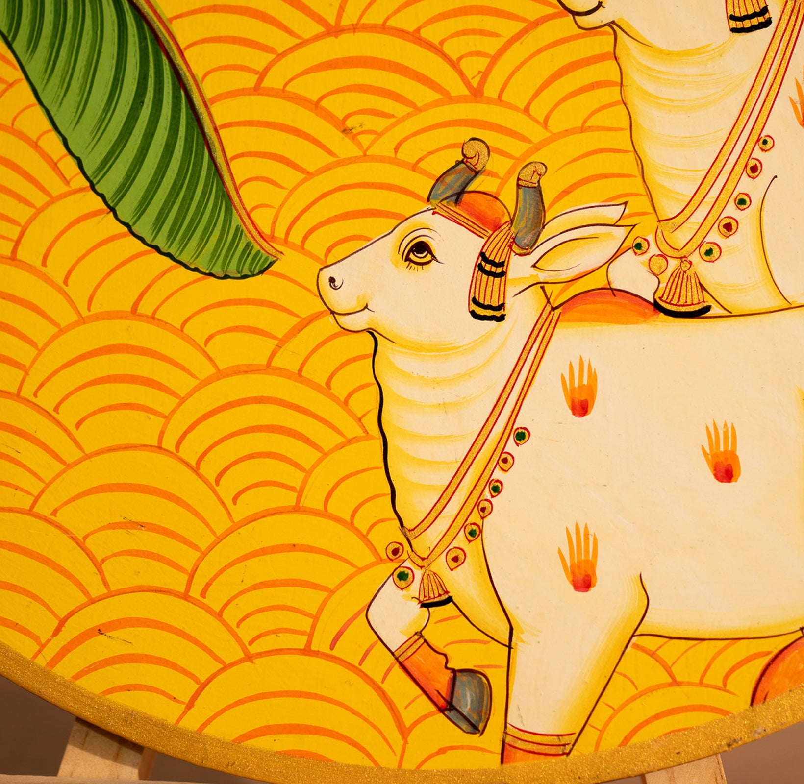 Yellow Handpainted Picchwai Wall Plate