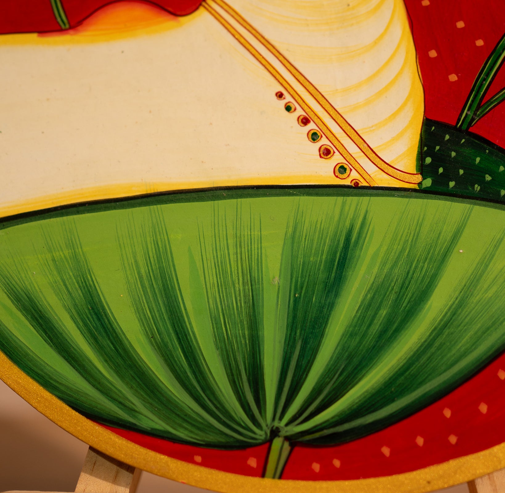 Red Handpianted Picchwai Wall Plate