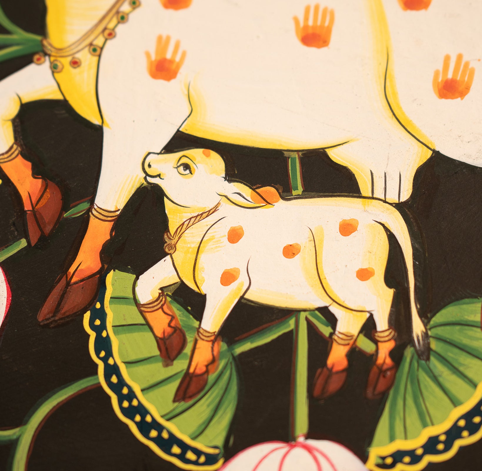 Black Handpainted Pichwai Wall Plate