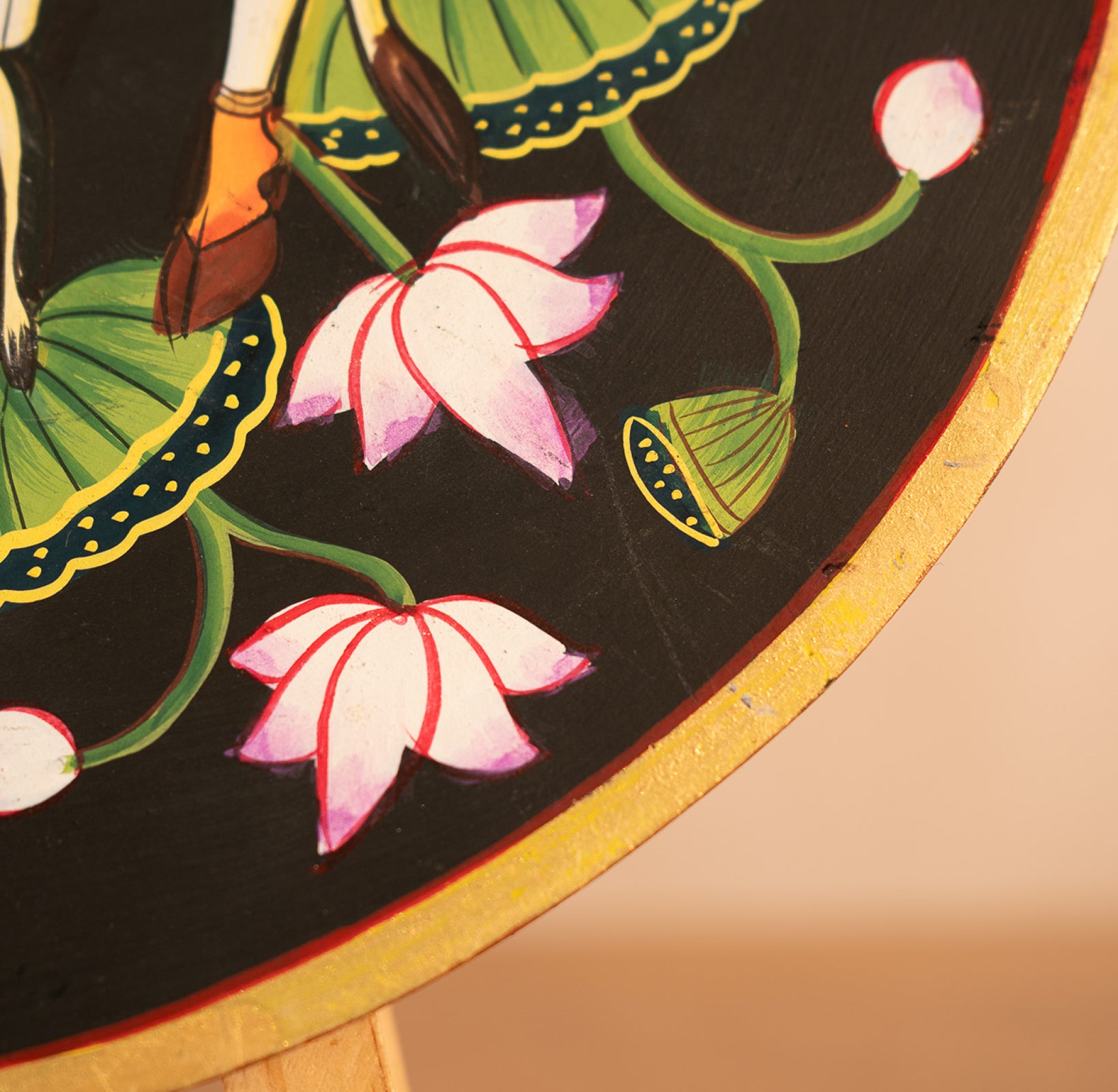 Black Handpainted Pichwai Wall Plate