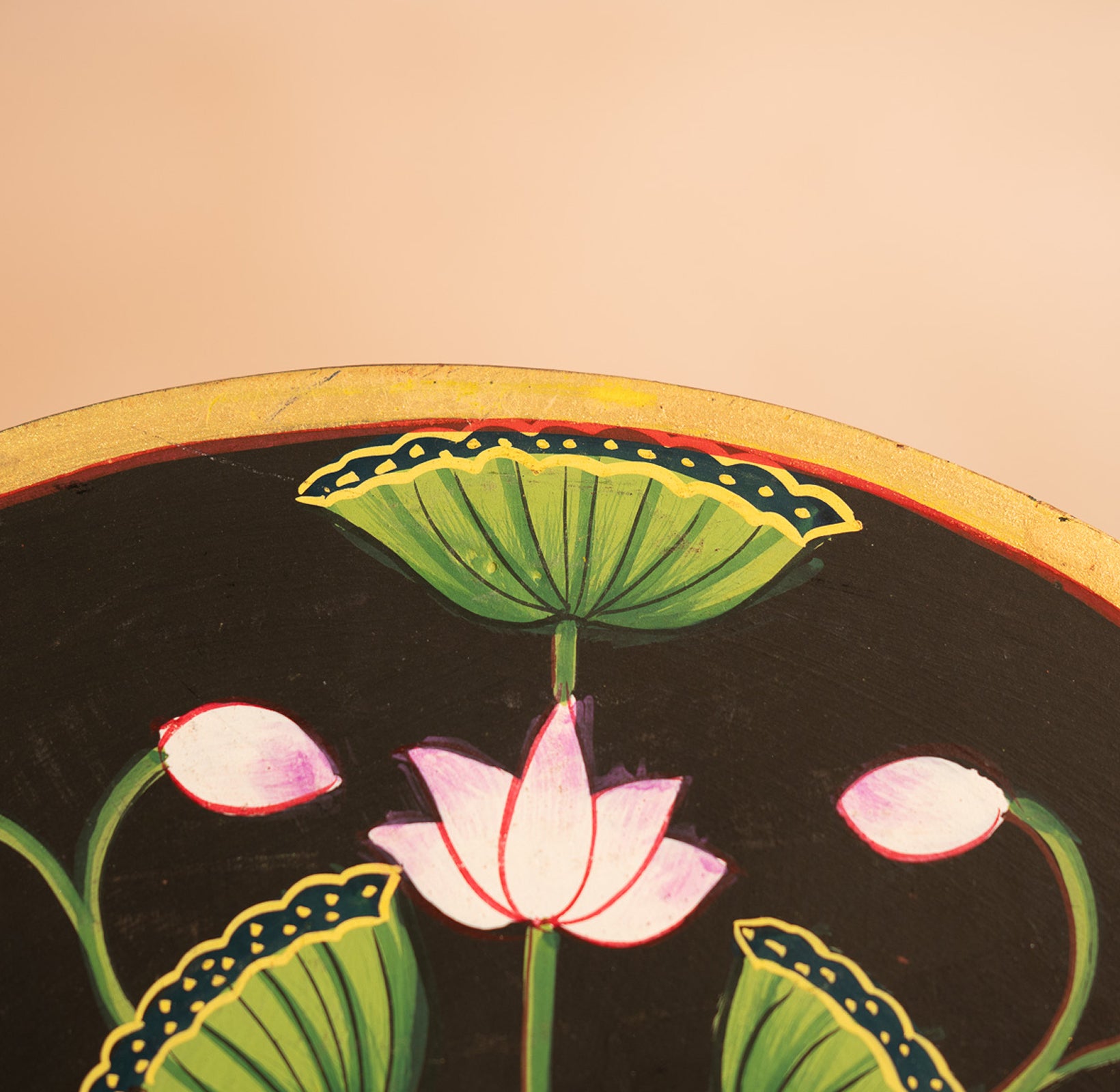 Black Handpainted Pichwai Wall Plate