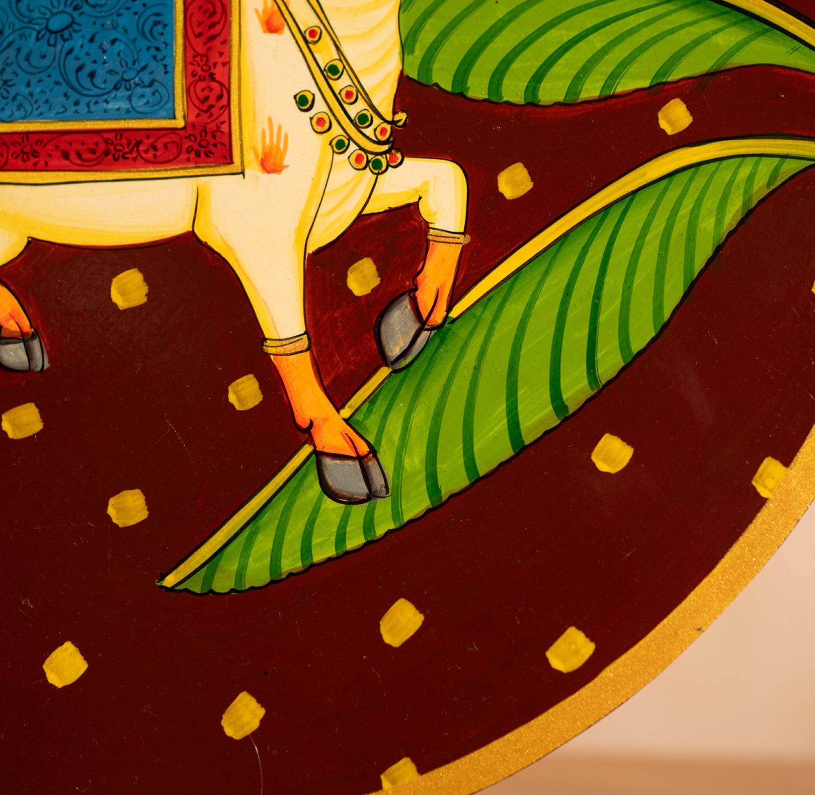 Dark Brown Handpainted Picchwai Wall Plate