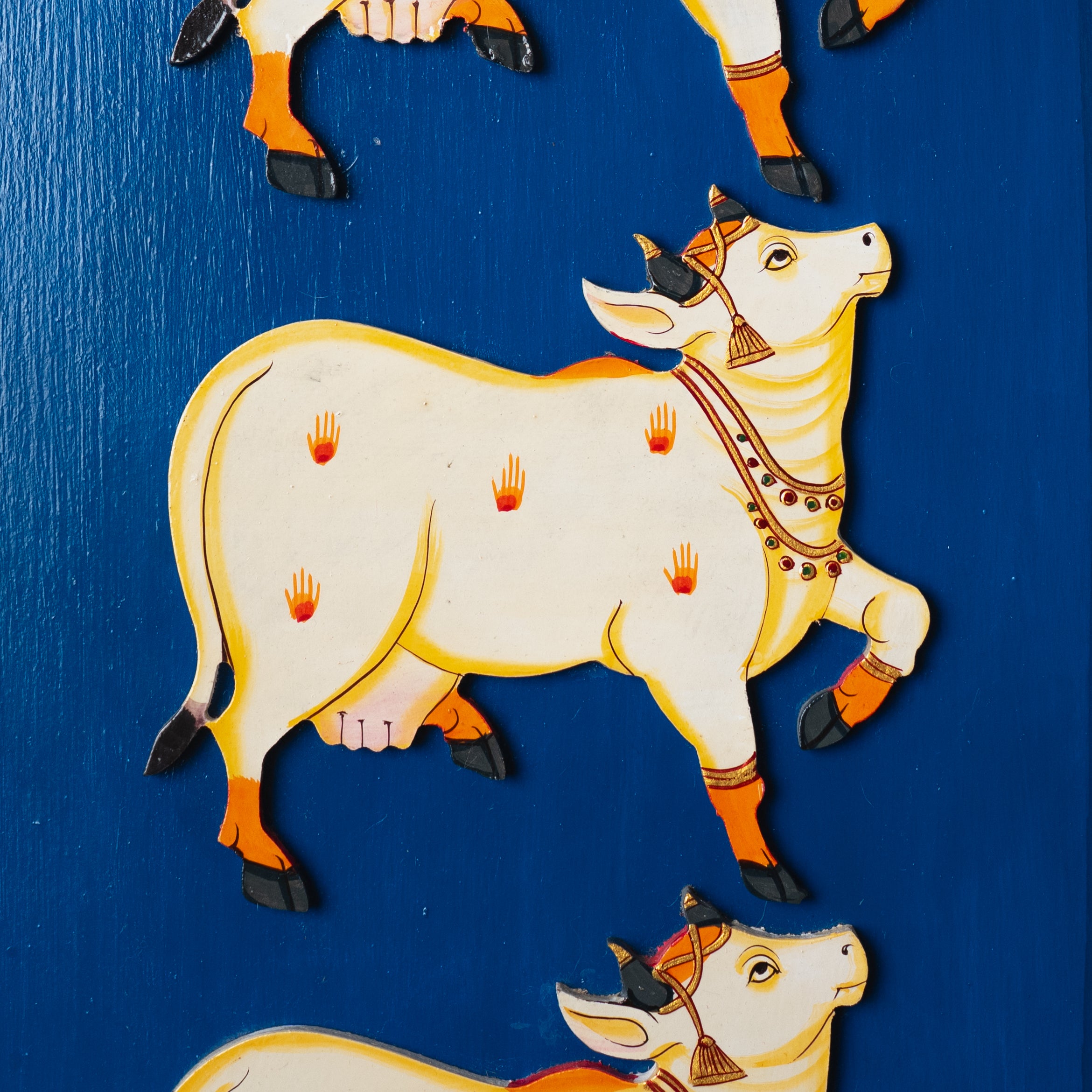 Divine Harmony – Krishna & Sacred Cow Procession (Set of 3)