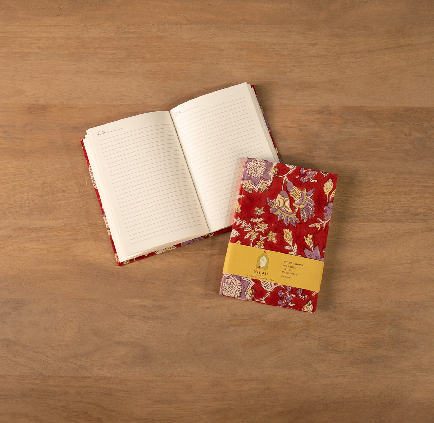 Kumudini Floral Handblock Ruled Journal