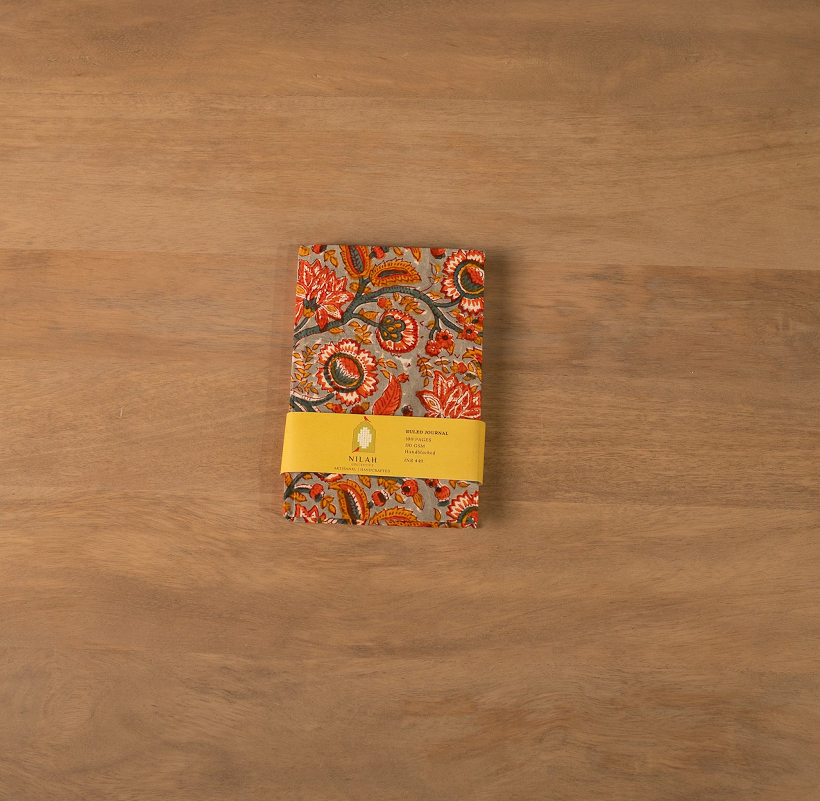 Dhruva Floral Handblock Ruled Journal