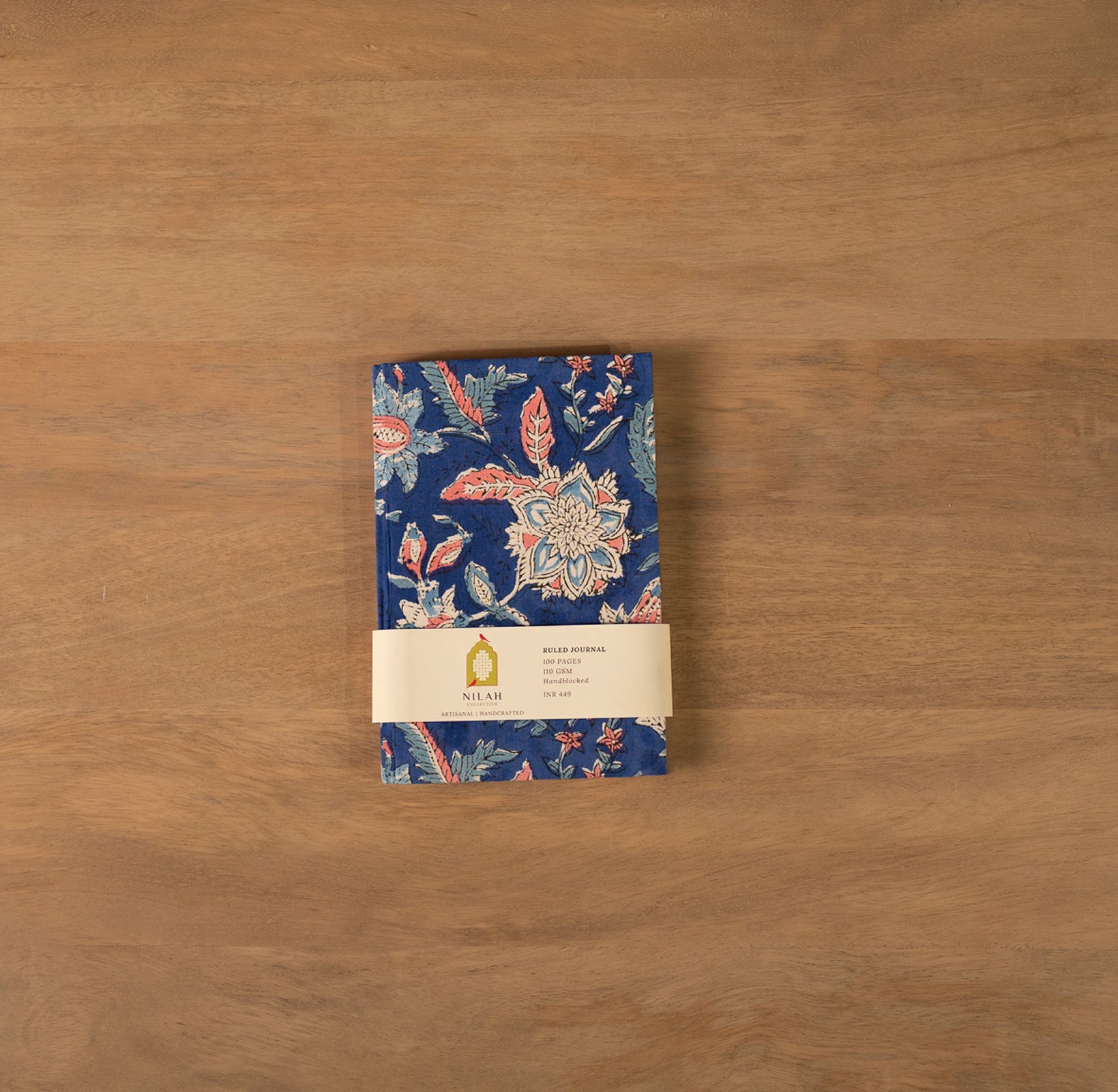 Indivar Floral Handblock Ruled Journal
