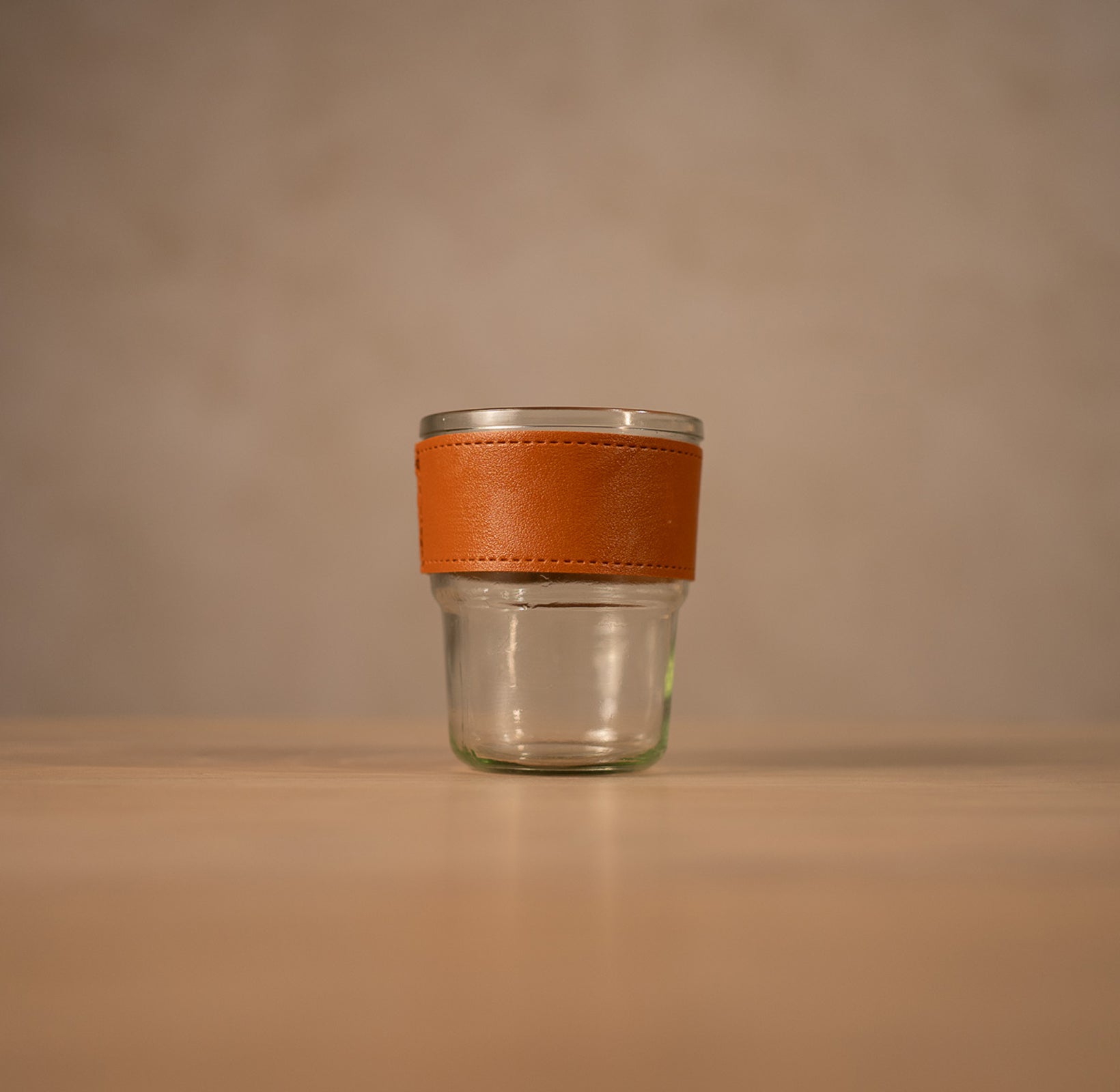 Leather Mini Glass Tumbler