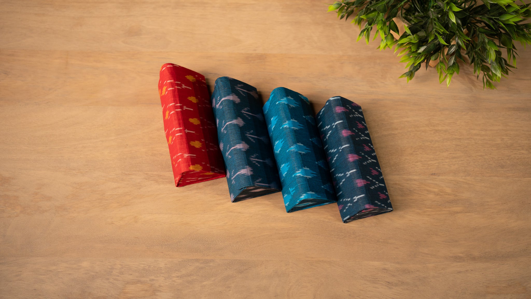 Ikat Foldable Sunglasses Case With Magnetic Closure(RED AND YELLOW)