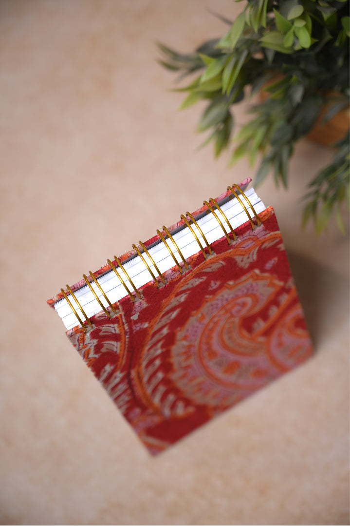 Ruby Paisley A6 Spiral Notepad