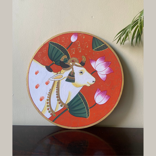 Nilah Collective  Handpainted Picchwai - orange cow