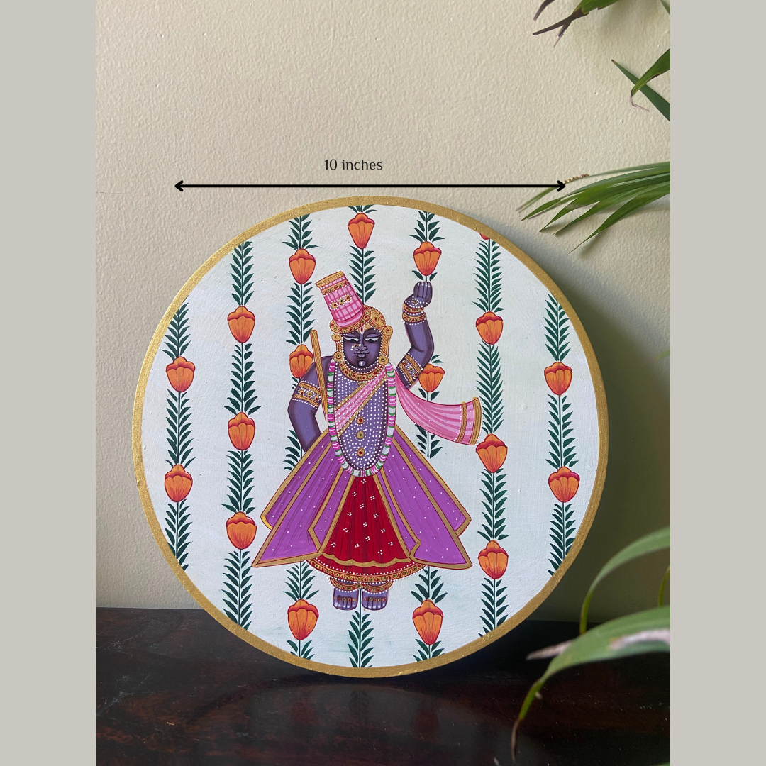 Nilah Collective  white ShrinathjiHandpainted Picchwai