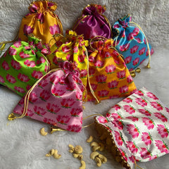 Lotus Print Potlis- Set of 10