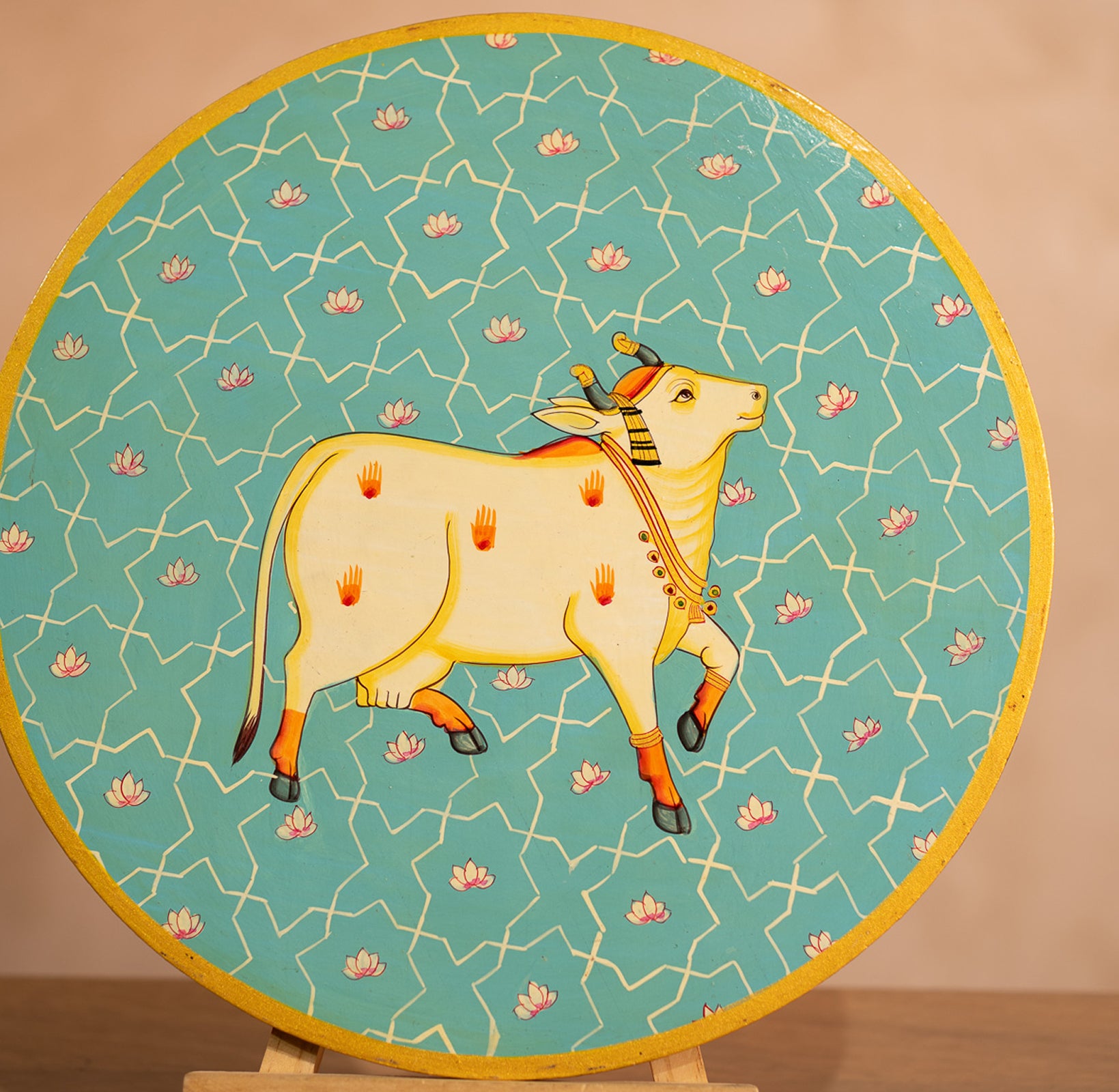 Blue Handpainted Picchwai Wall Plate