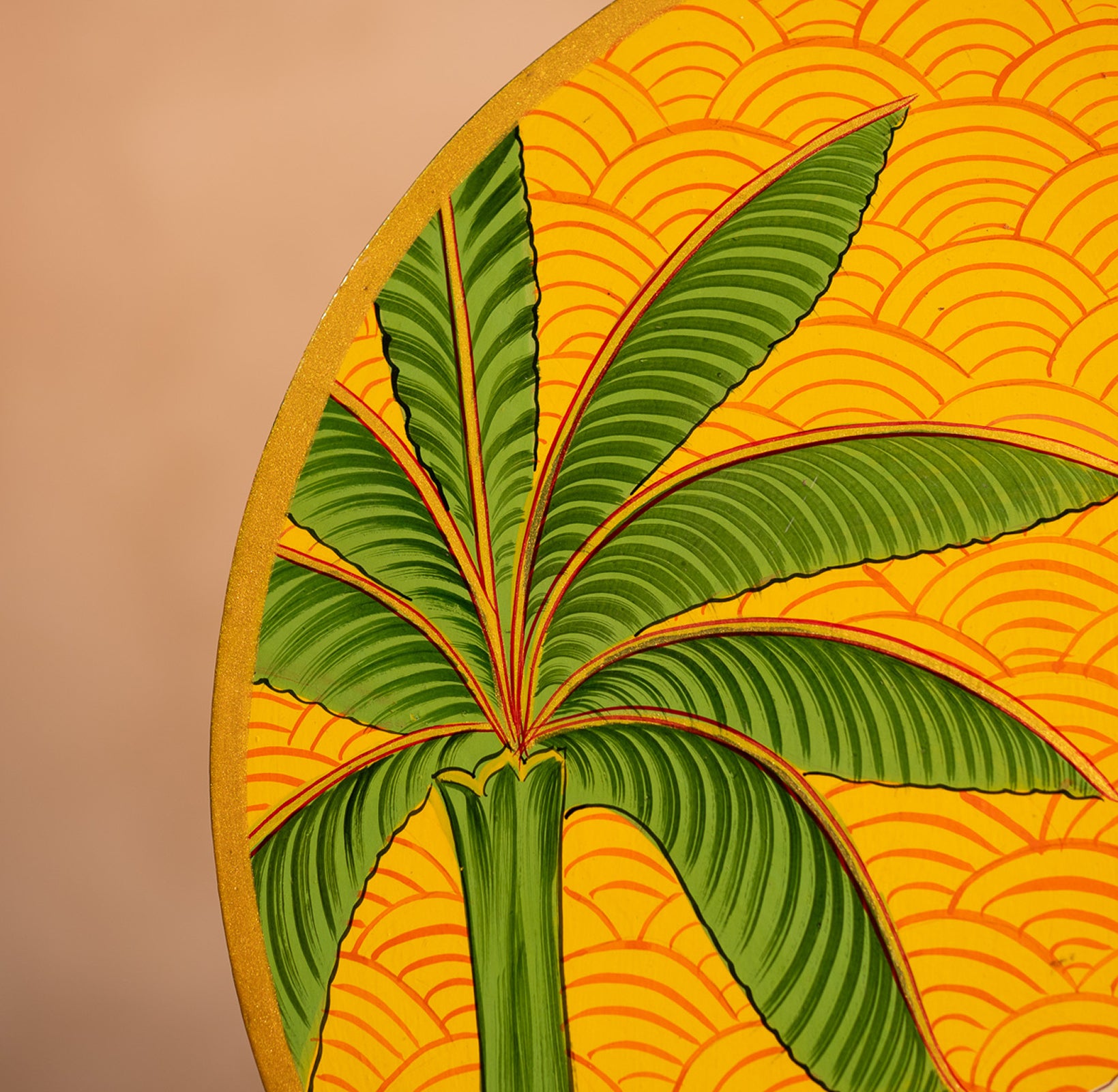 Yellow Handpainted Picchwai Wall Plate