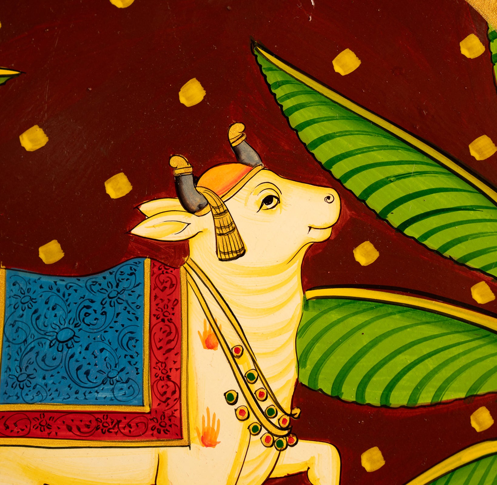 Dark Brown Handpainted Picchwai Wall Plate