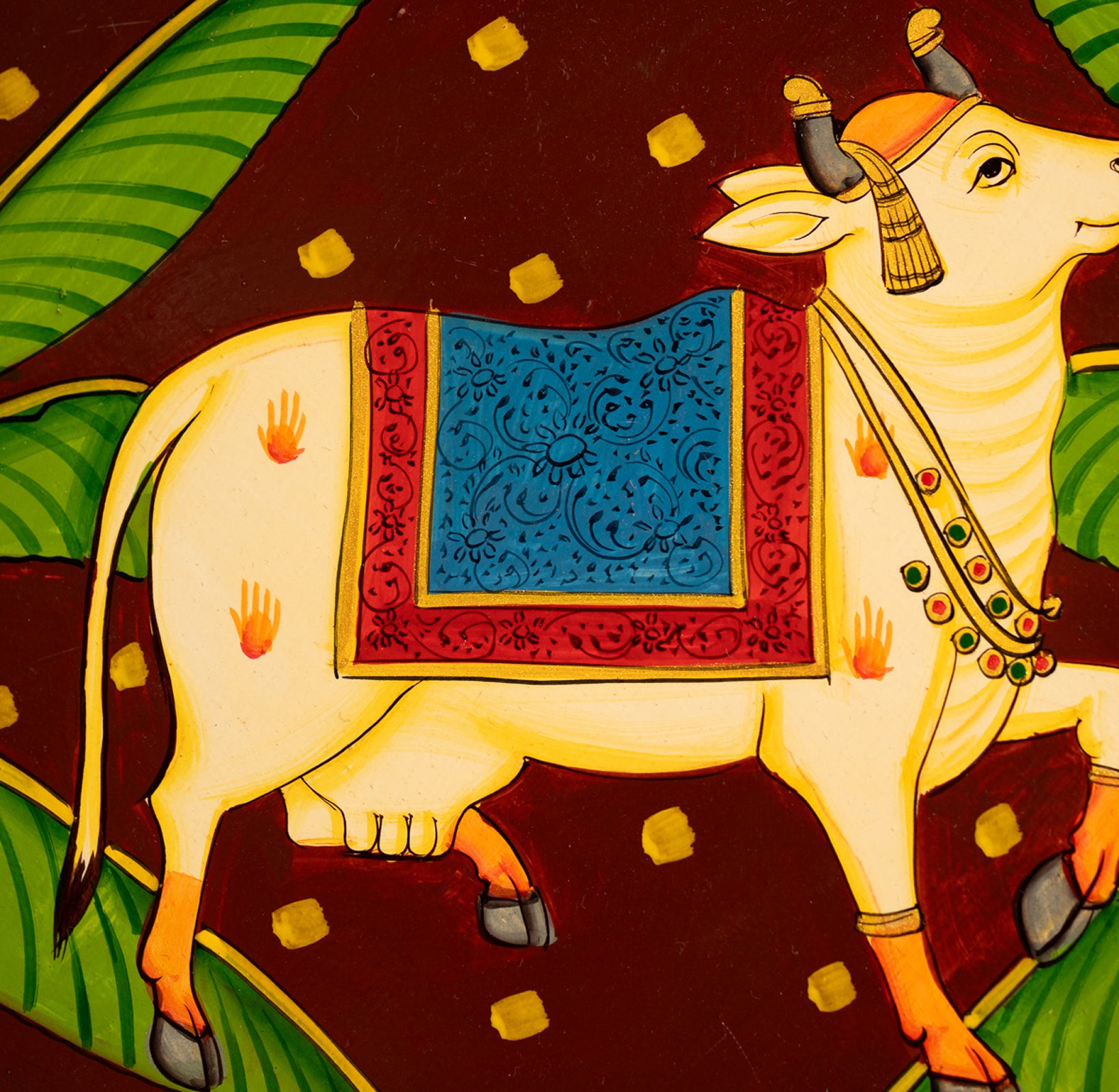 Dark Brown Handpainted Picchwai Wall Plate