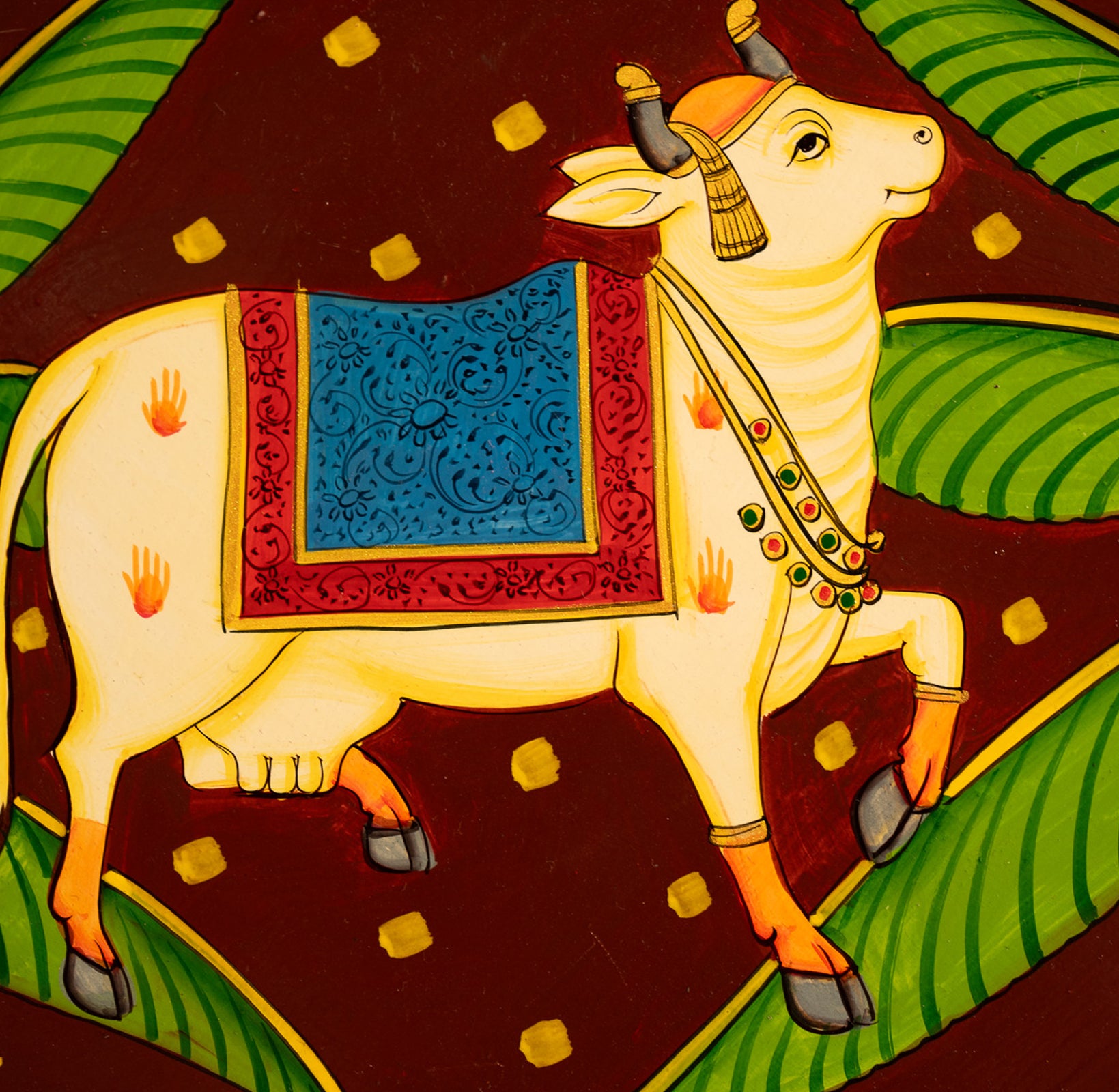 Dark Brown Handpainted Picchwai Wall Plate