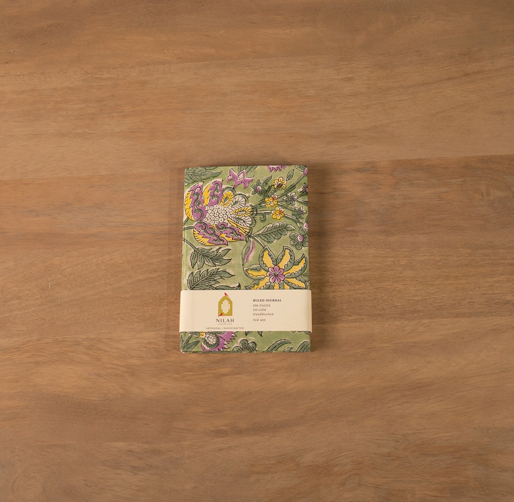 Parijat Floral Handblock Ruled Journal