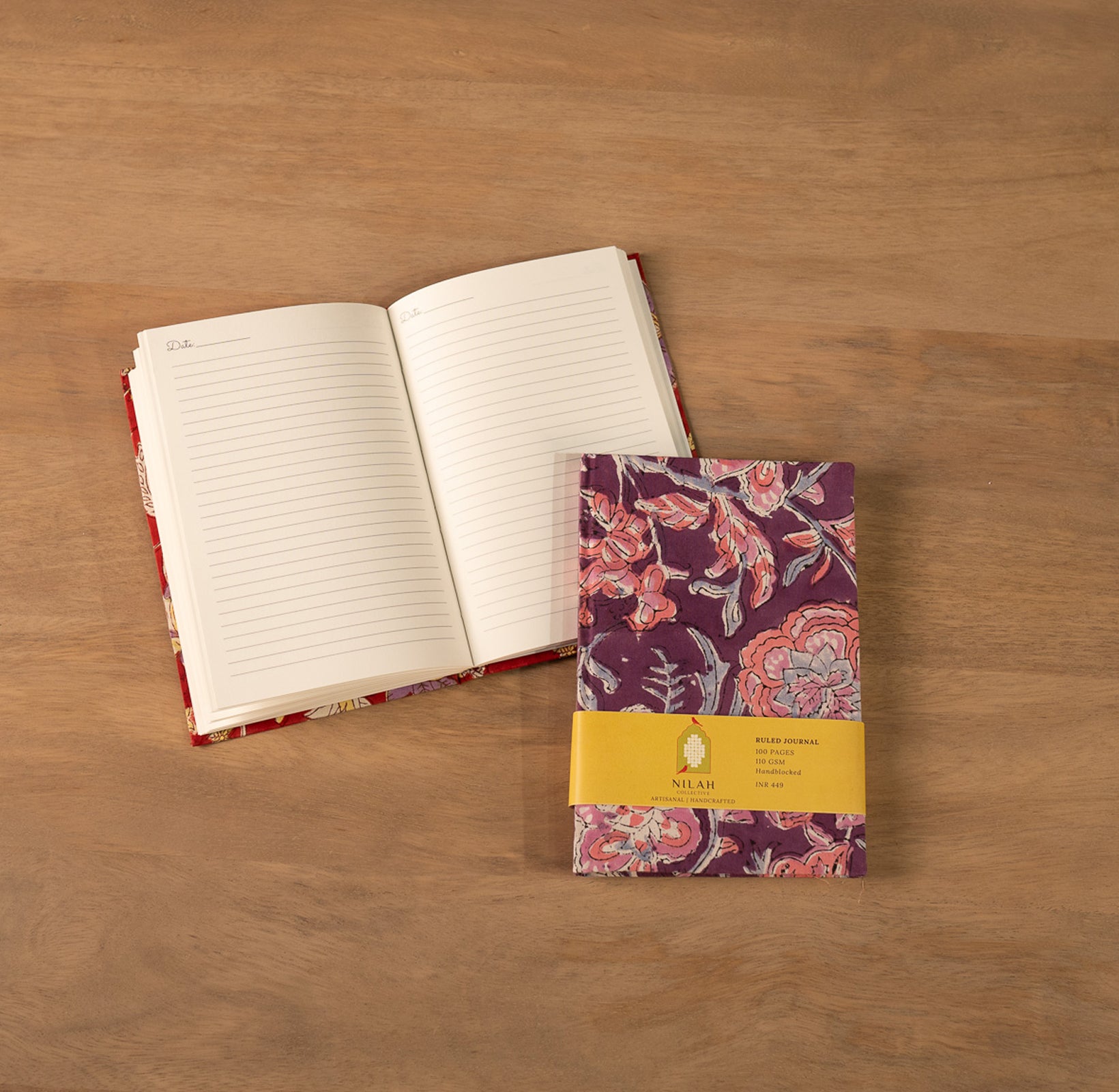 Lavanya Floral Handblock Ruled Journal