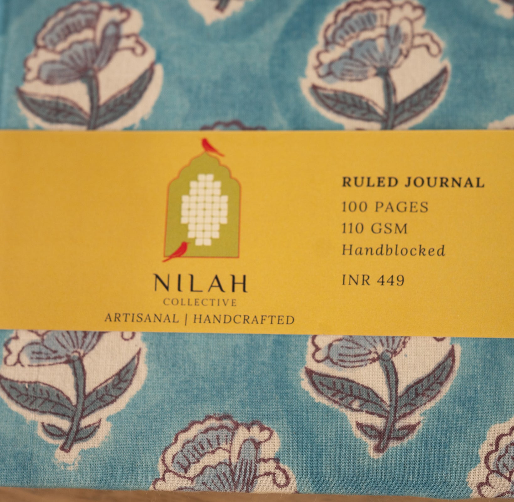 Neelima Floral Handblock Ruled Journal