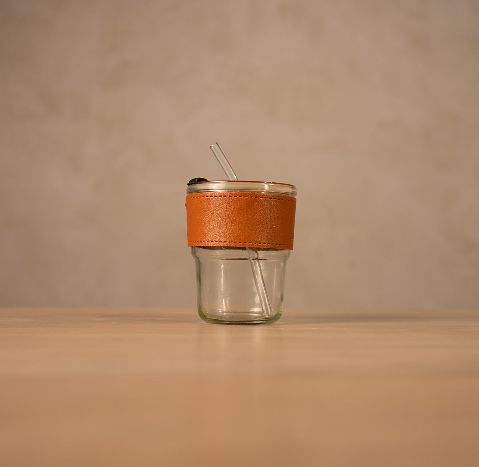 Leather Mini Glass Tumbler