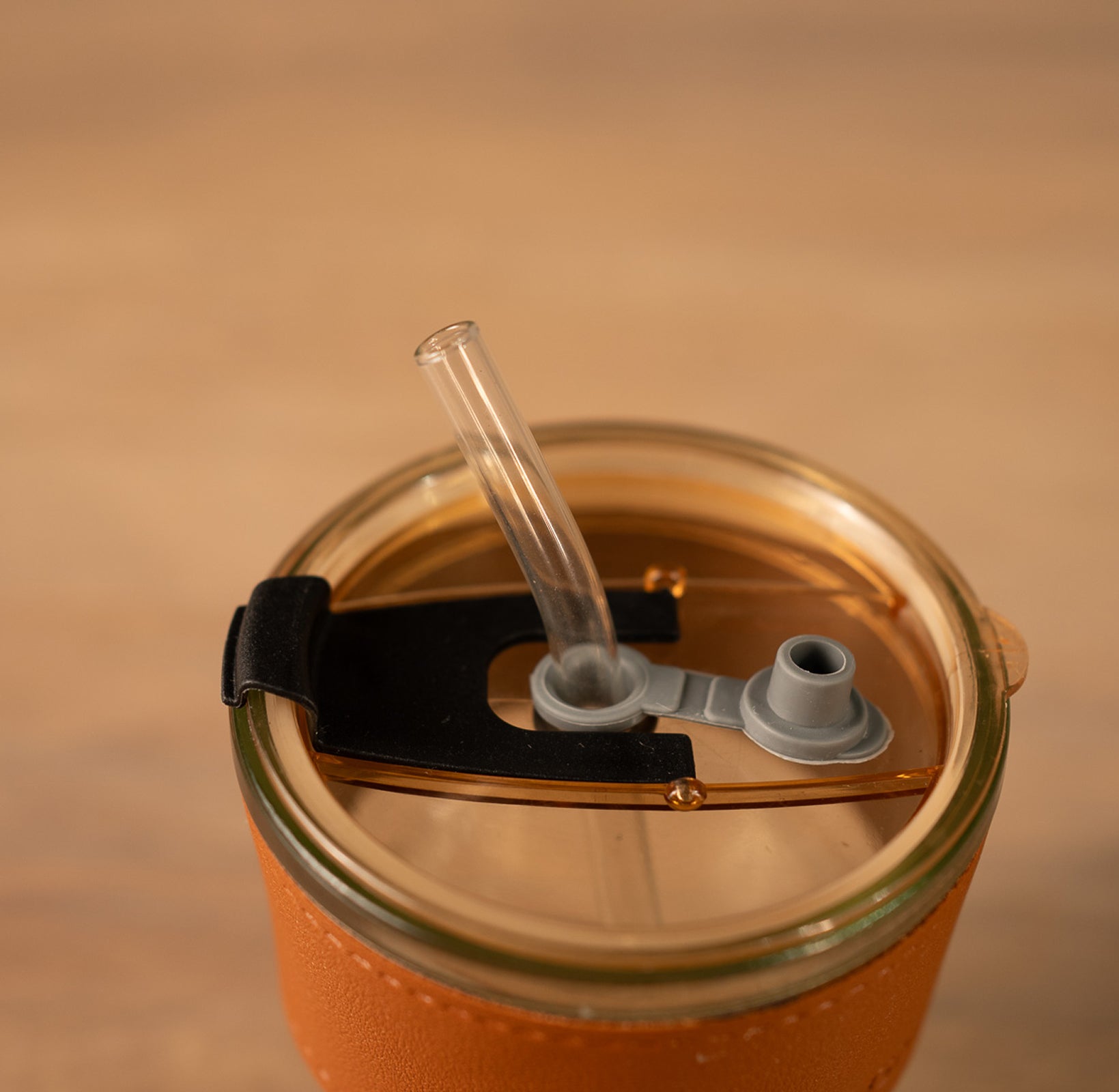 Leather Mini Glass Tumbler