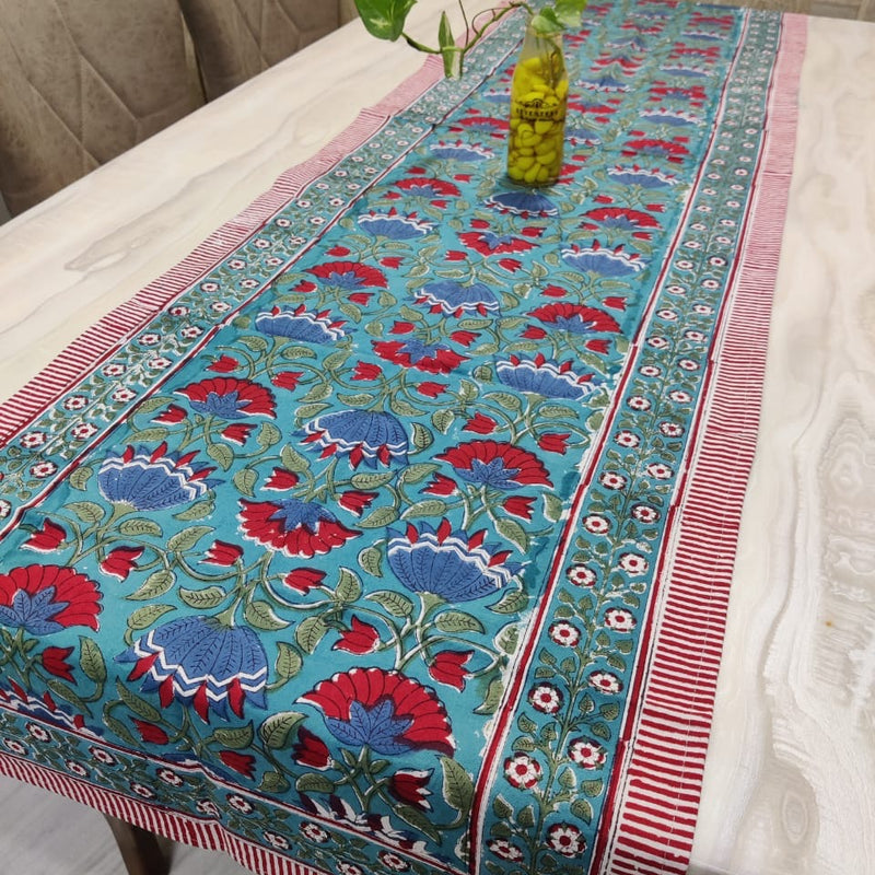 Gul Hand Block Table Runner